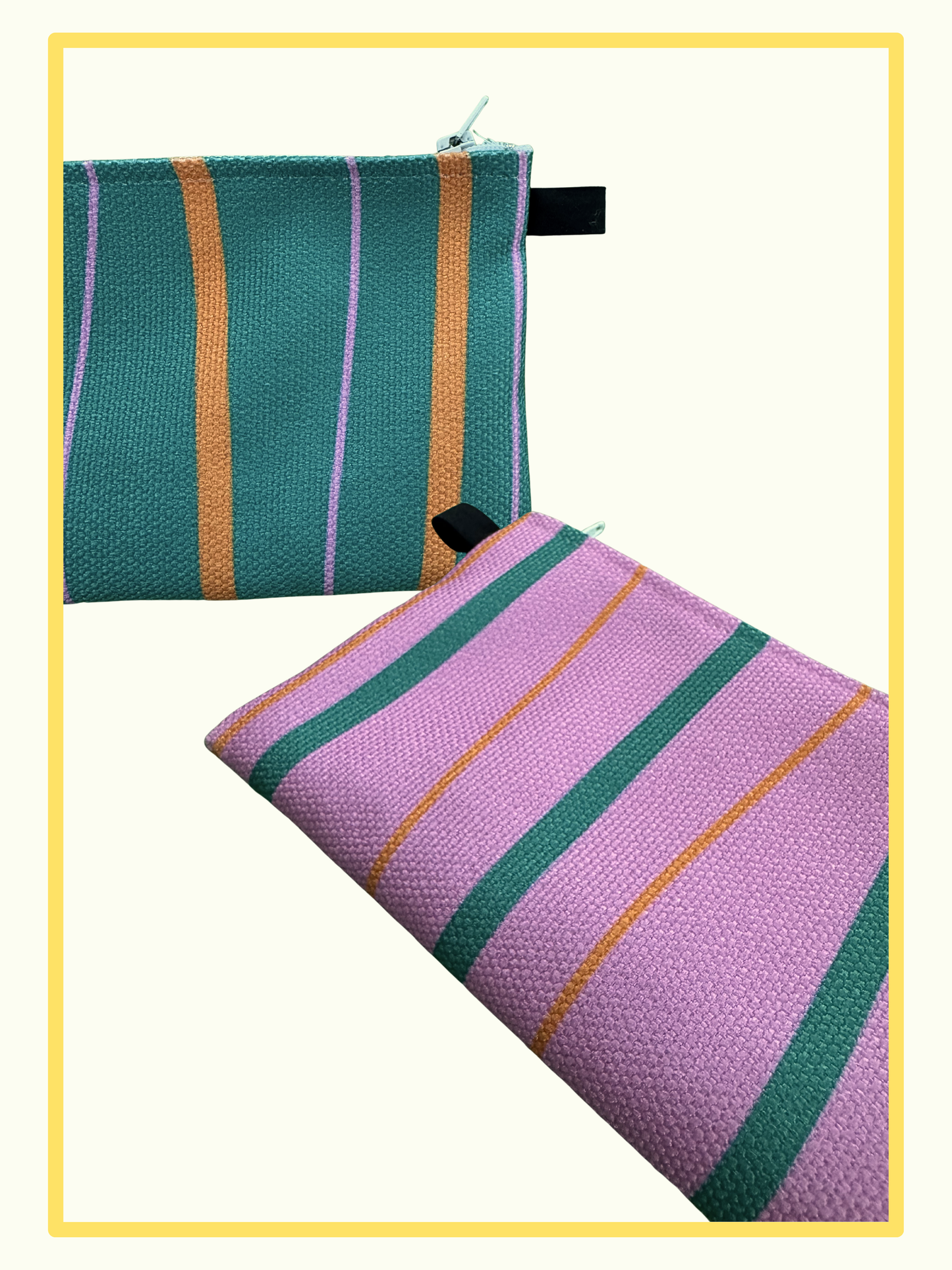 Striped spring pouch