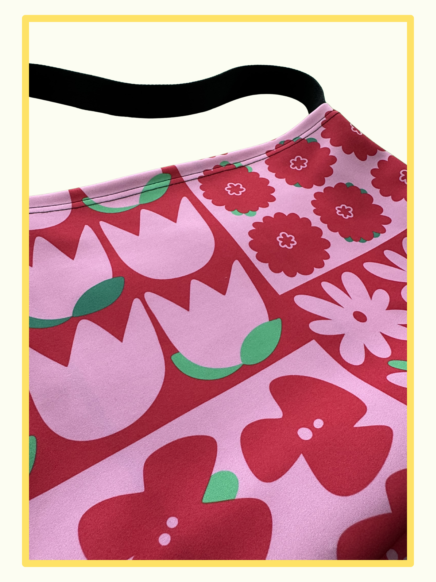 Flowery colour block everyday tote bag