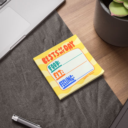 Best of My Day Post-it Note Pad — Daily Gratitude Tracker (Food • Fit • Feeling)