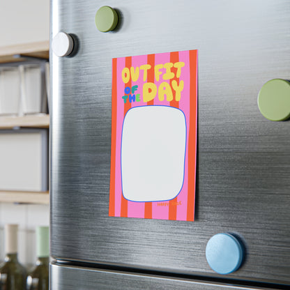 Post-it Note Pad — "Outfit of the Day" Striped Sticky Notes (Bright Fashion Memo)