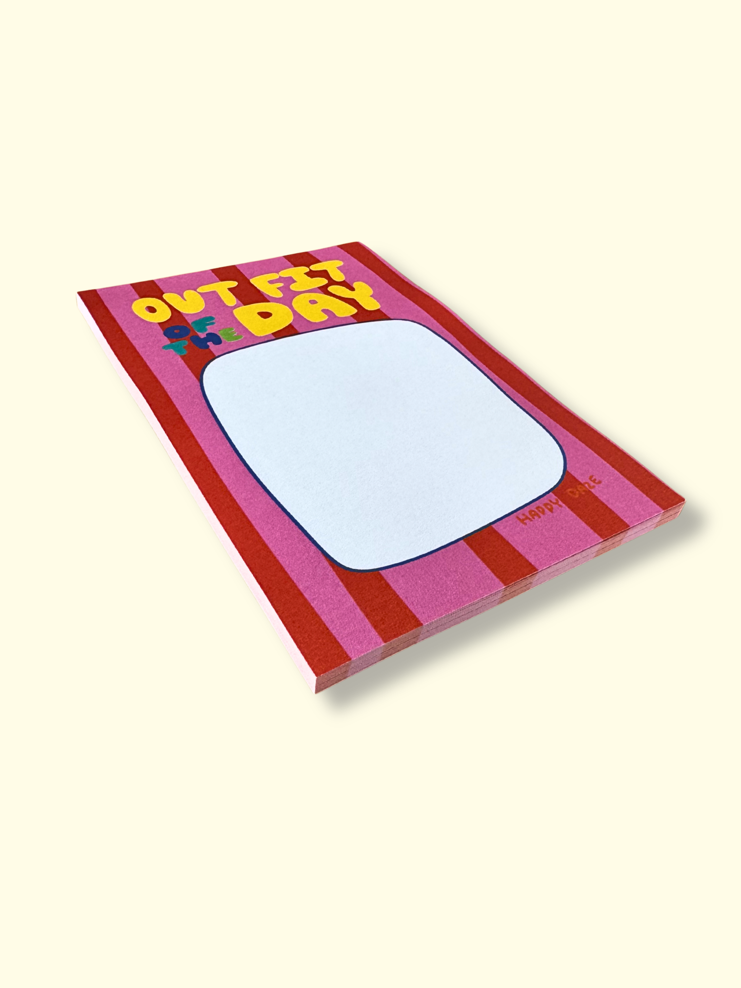 Post-it Note Pad — "Outfit of the Day" Striped Sticky Notes (Bright Fashion Memo)