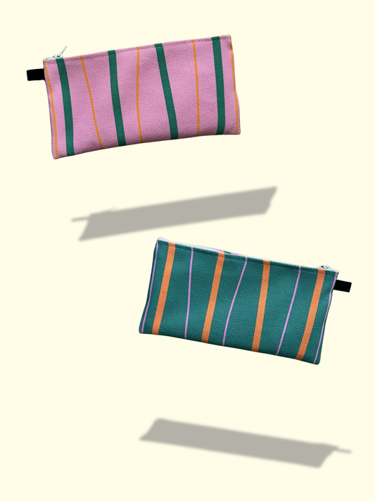 Striped spring pouch