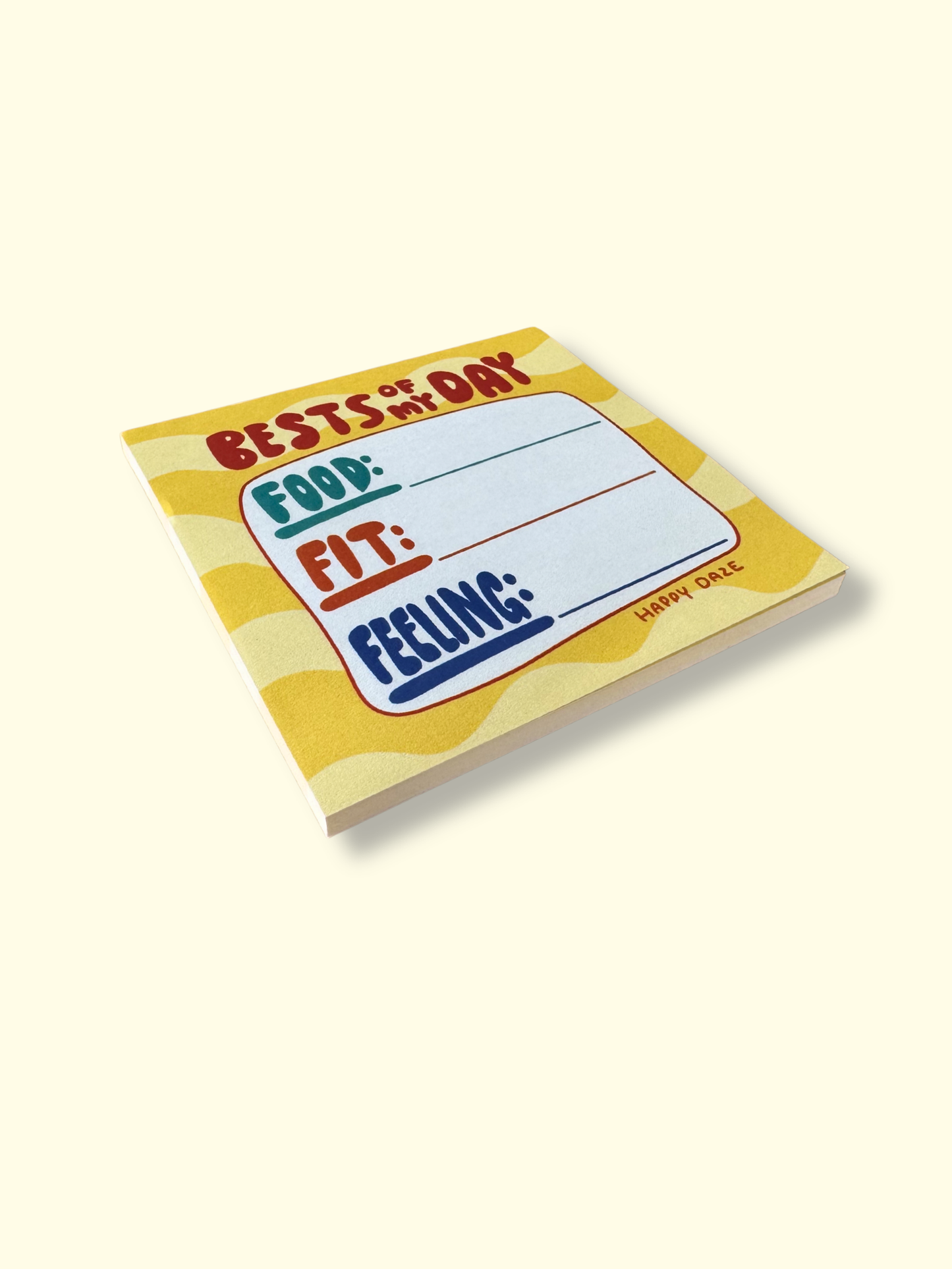 Best of My Day Post-it Note Pad — Daily Gratitude Tracker (Food • Fit • Feeling)
