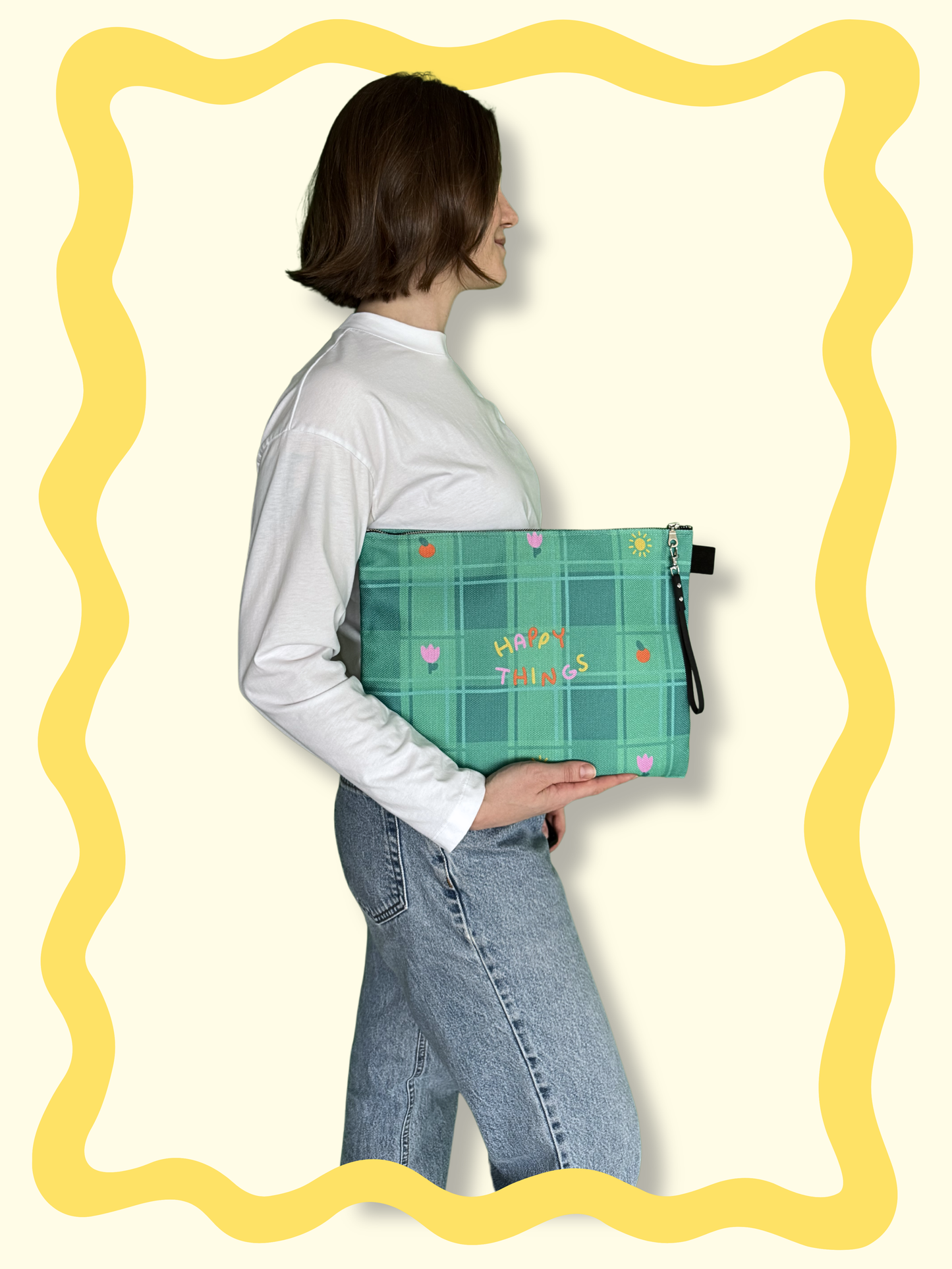 Happy Things Zippered Pouch