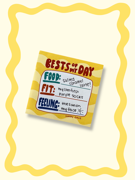 Best of My Day Post-it Note Pad — Daily Gratitude Tracker (Food • Fit • Feeling)
