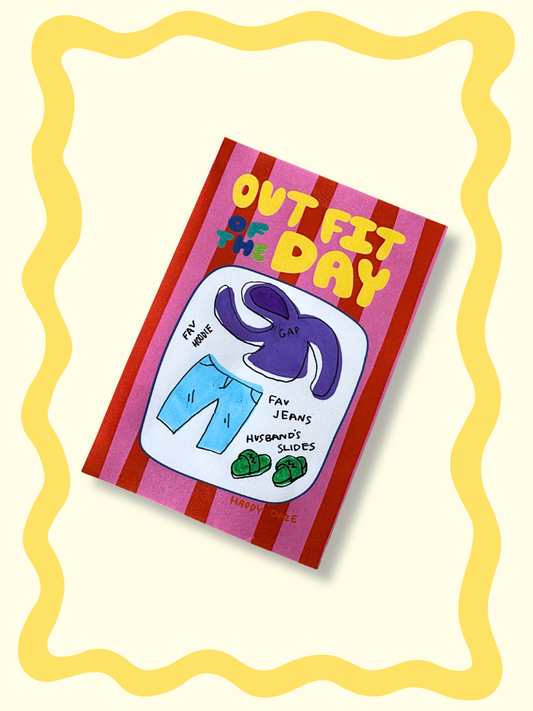 Post-it Note Pad — "Outfit of the Day" Striped Sticky Notes (Bright Fashion Memo)