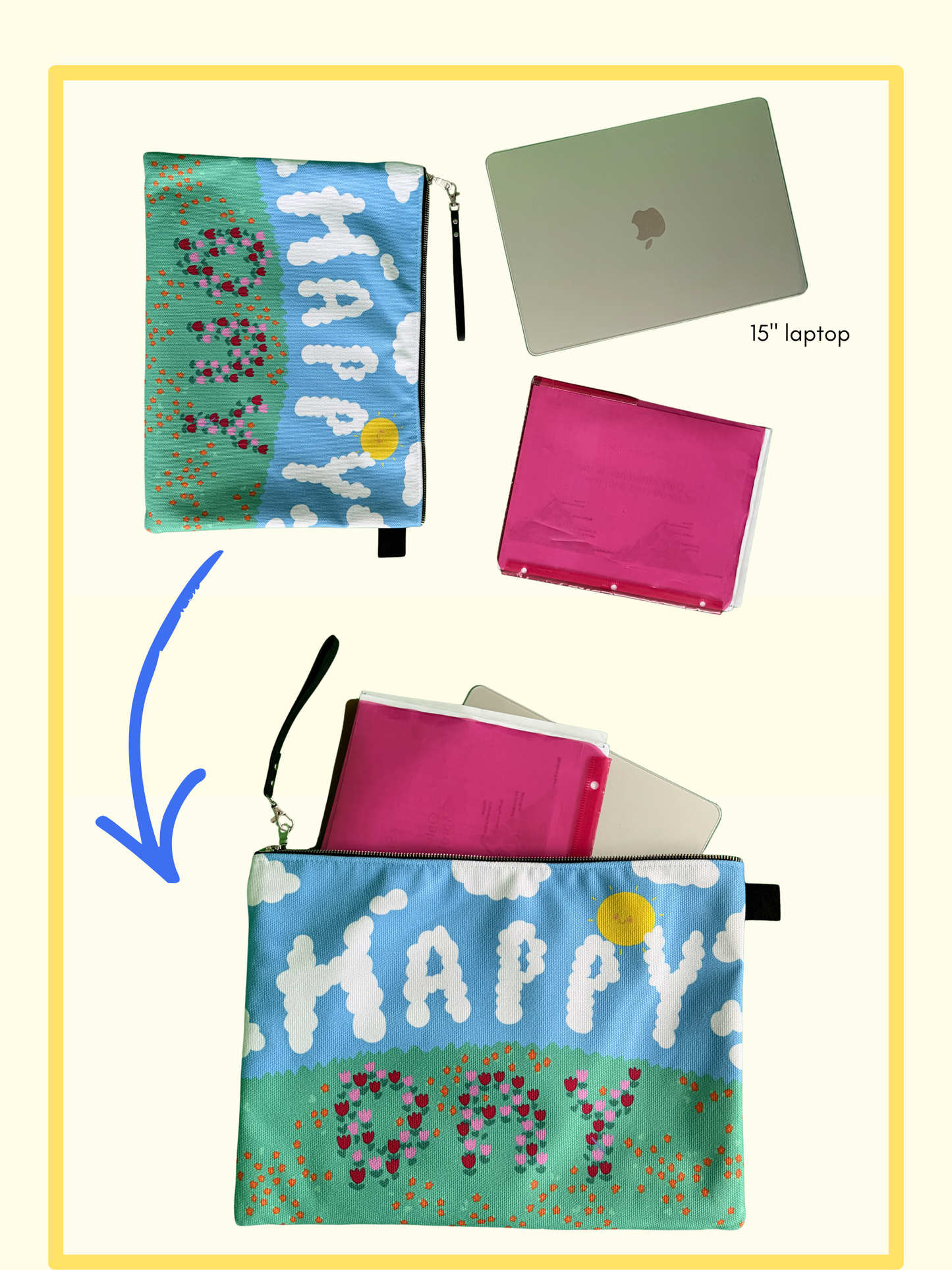 Happy Day Zippered Pouch