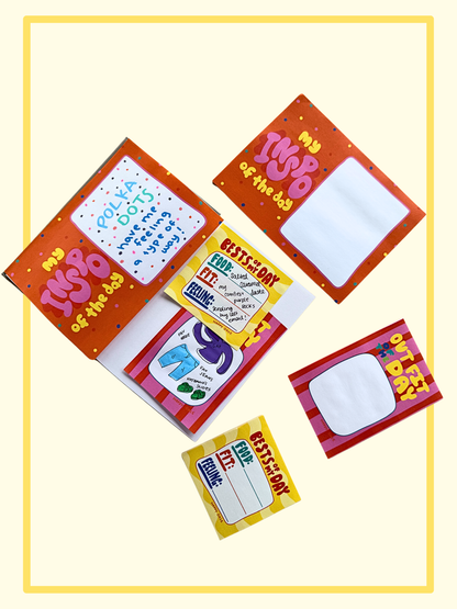 Post-it Note Pad — "Outfit of the Day" Striped Sticky Notes (Bright Fashion Memo)