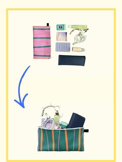 Striped spring pouch