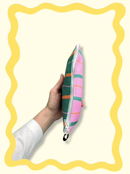 Striped spring pouch