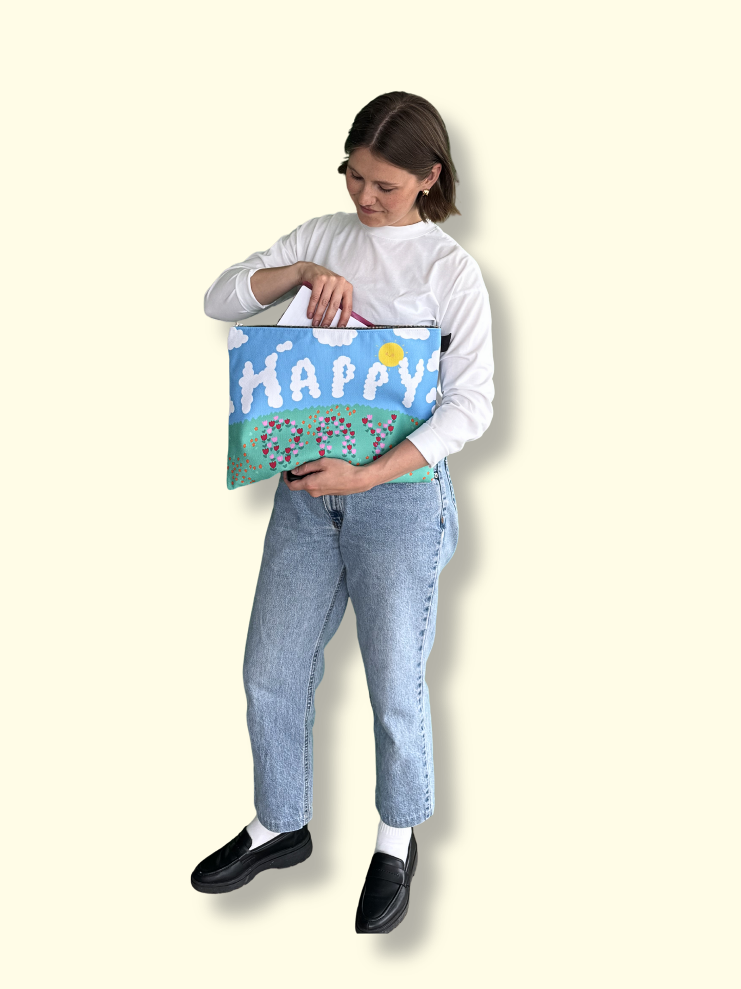 Happy Day Zippered Pouch