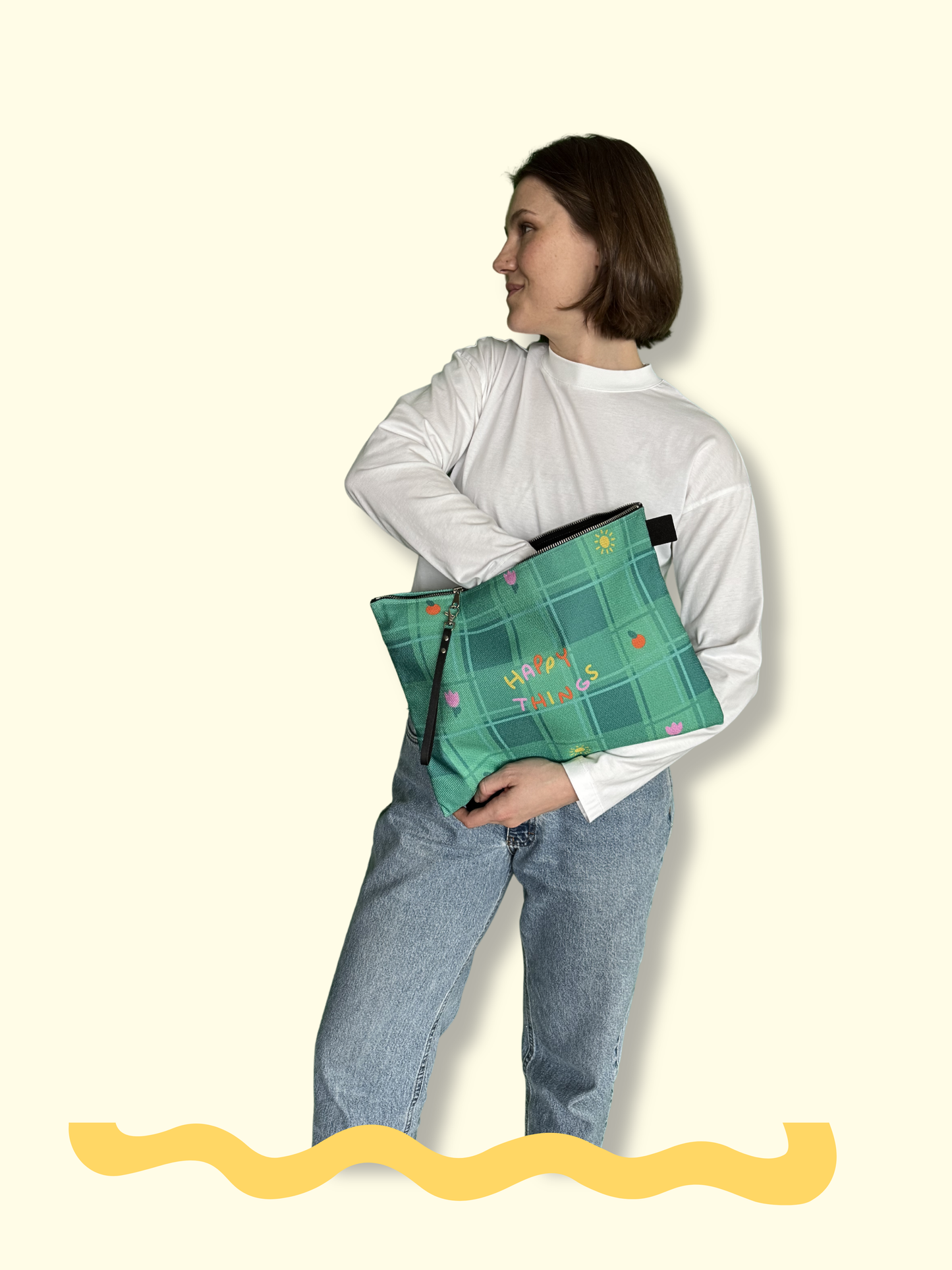 Happy Things Zippered Pouch