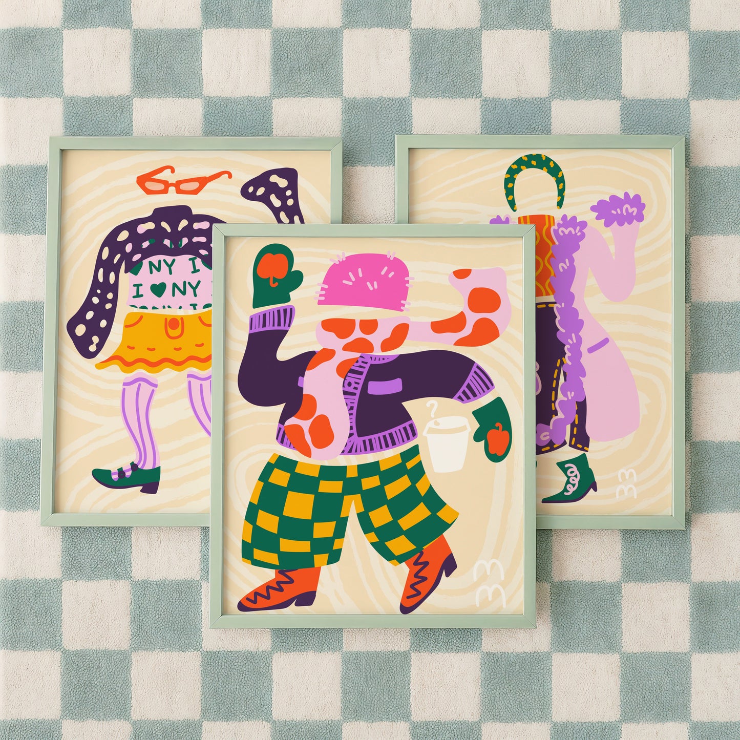 The Brianna Print ❄︎ Cozy and Colourful Fashion Illustration for Cold Weather