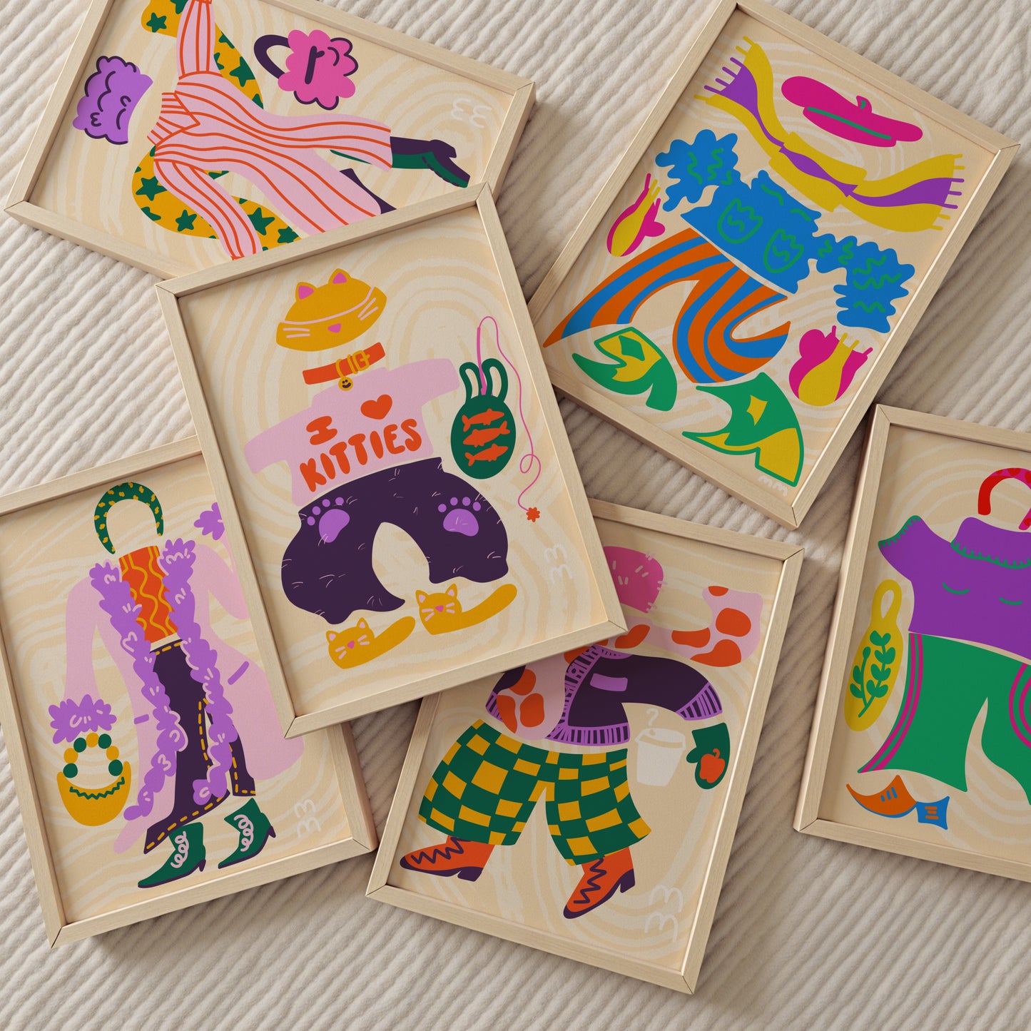 The Catarina Print | Charming 'I Love Kitties' Furry Cat Style for Pet Lovers