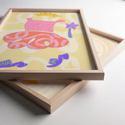 The Piper Print | Whimsical Princess Dream Tutu and Crown Art for Vibrant Kids' Room Decor