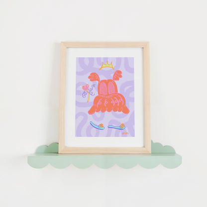 The Ruby Print | Dreamy Princess Dress for Vibrant & Playful Wall Art for a play room