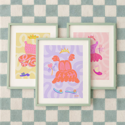 The Ruby Print | Dreamy Princess Dress for Vibrant & Playful Wall Art for a play room