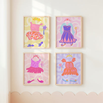The Evelyn Print | Enchanting Princess Dress-Up Dream Art with Whimsical Pink Hues for Every Royal Room