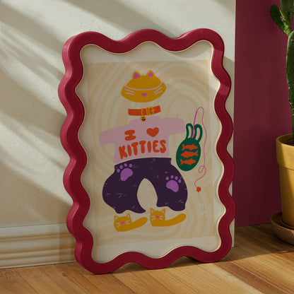 The Catarina Print | Charming 'I Love Kitties' Furry Cat Style for Pet Lovers