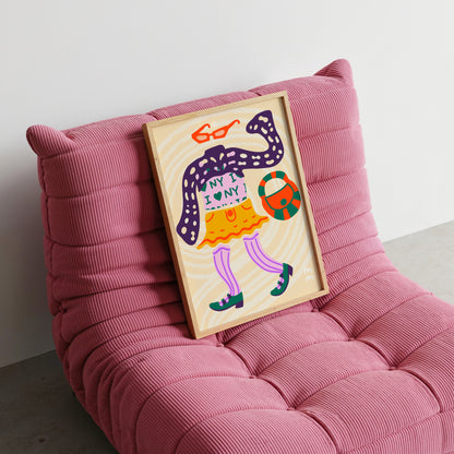 The Brooklyn Print ❄︎ Vibrant 'I Love NY' Abstract Fashionista Art