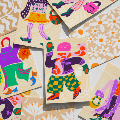 The Brianna Print ❄︎ Cozy and Colourful Fashion Illustration for Cold Weather