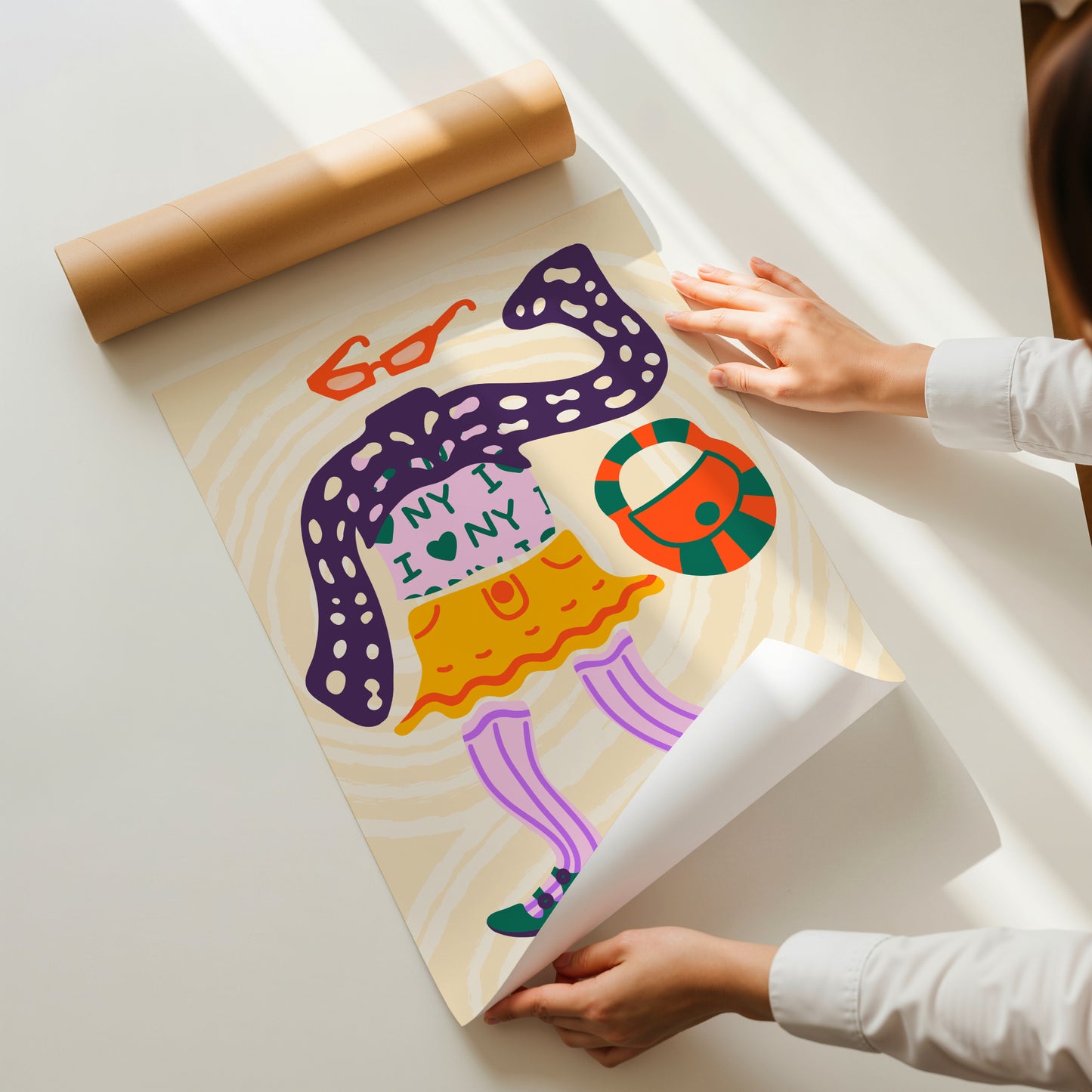 The Brooklyn Print ❄︎ Vibrant 'I Love NY' Abstract Fashionista Art