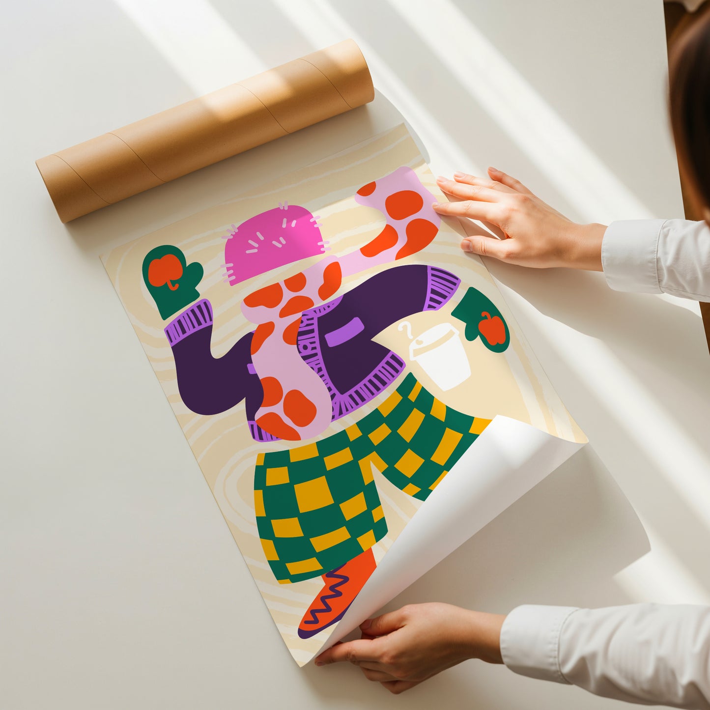 The Brianna Print ❄︎ Cozy and Colourful Fashion Illustration for Cold Weather