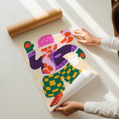 The Brianna Print ❄︎ Cozy and Colourful Fashion Illustration for Cold Weather