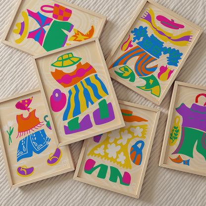 The Lola Print | Vibrant Abstract Summer Outfit Art Print