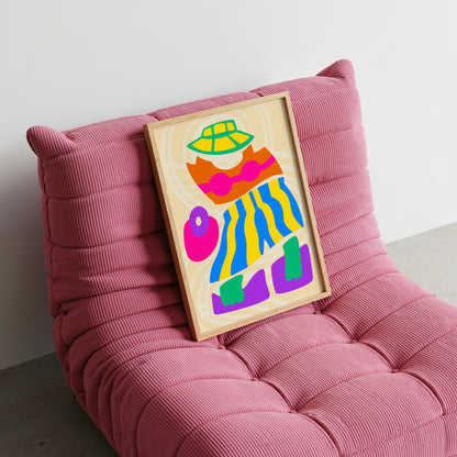 The Lola Print | Vibrant Abstract Summer Outfit Art Print