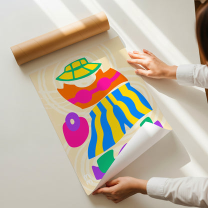 The Lola Print | Vibrant Abstract Summer Outfit Art Print