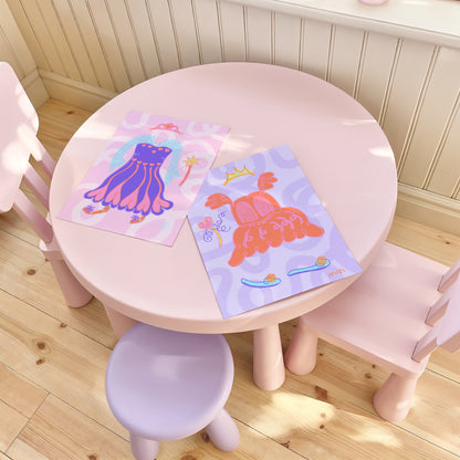 The Ruby Print | Dreamy Princess Dress for Vibrant & Playful Wall Art for a play room