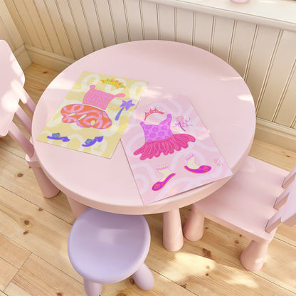 The Evelyn Print | Enchanting Princess Dress-Up Dream Art with Whimsical Pink Hues for Every Royal Room