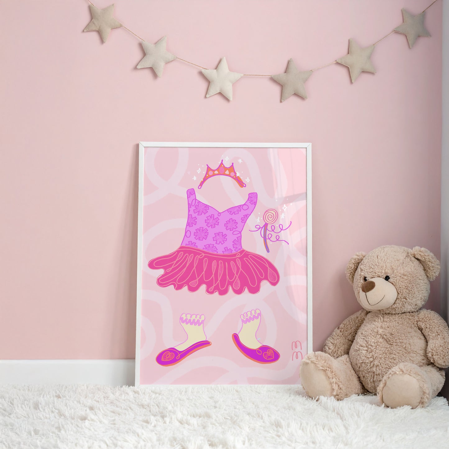 The Evelyn Print | Enchanting Princess Dress-Up Dream Art with Whimsical Pink Hues for Every Royal Room