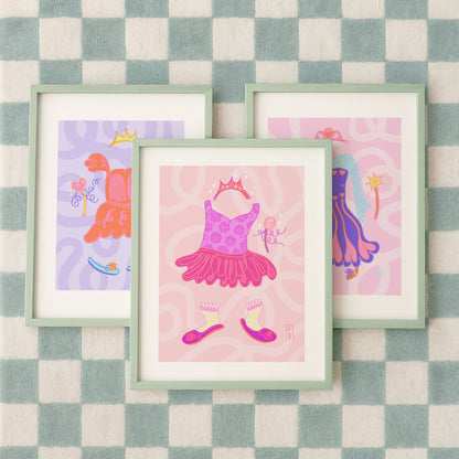 The Evelyn Print | Enchanting Princess Dress-Up Dream Art with Whimsical Pink Hues for Every Royal Room